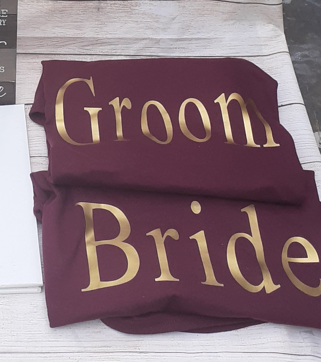 Bride and groom shirts