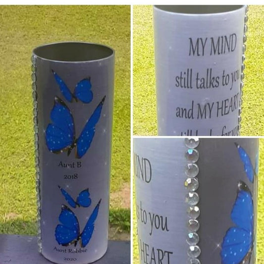 Memorial tumbler with gems